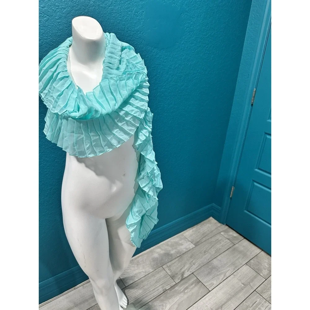 NWT WHBM Aqua‎ Pleated Scarf/Wrap White House Black Market